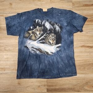 The Mountain Dark Blue Wolf Graphic Tee